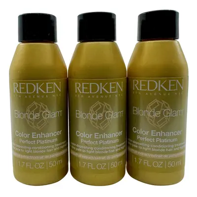 Redken Blonde Glam Color Conditioning Treatment Perfect Platinum 1.7 OZ Set of