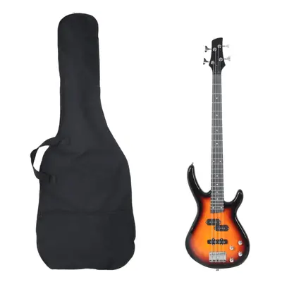 (brown and black) vidaXL Electric Bass Guitar for Beginner with Bag Precision Bass Jazz Bass