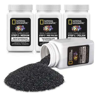 NATIONAL GEOGRAPHIC Grit Refill for Rock Tumbler - Works with National Geographic, Lortone, Thum