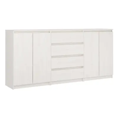 (white) vidaXL 3x Solid Pinewood Side Cabinets Nightstand Accent Cabinet Multi Colours