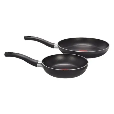 Tefal Taste Twin Pack, Aluminium Frying Pans, Pan Set, Pans cm and cm diameter, Non-Stick, Black