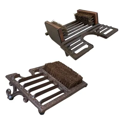 Classic Cast Iron Boot Jack, Scraper and Brush Double Pack