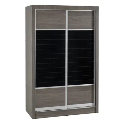 Lisbon Door Sliding Wardrobe in Black Grain Storage Hanging Man Delivery