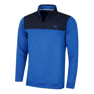 (XXL, Navy Blazer/Future Blue Heather) Puma Golf Mens Cloudspun Colour Block Moisture Wicking Qu