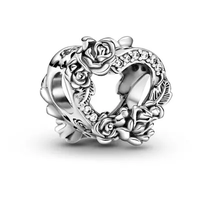 Pandora Open Heart & Rose Flowers Charm 799281C01