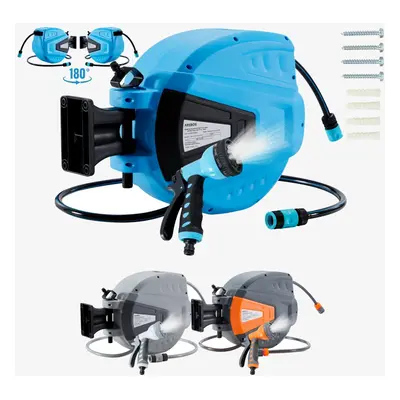 AREBOS Hose Pipe Reel | m Swivel Hose Reel | Wall Hose Box with Locking Stop | Includes Wall Bra