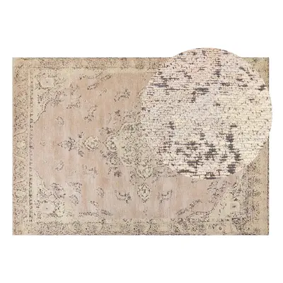 Cotton Area Rug x cm Beige MATARIM