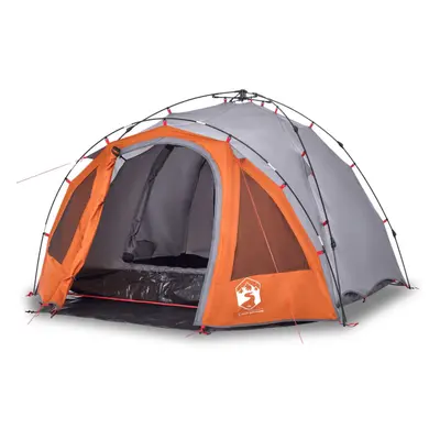 (grey and orange) vidaXL Camping Tent Dome 3-Person Dome Tent Blackout Fabric Quick Release