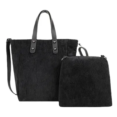 (Black) PCS Tote Women Large-capacity Strengthen Strap Magnetic Clasp Crossbody Underarm Bag