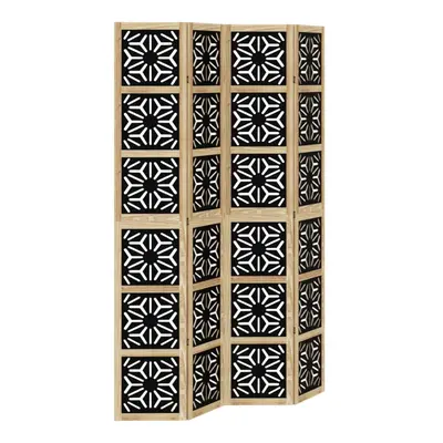 vidaXL Room Divider Panels Privacy Screen Brown & Black Solid Wood Paulownia