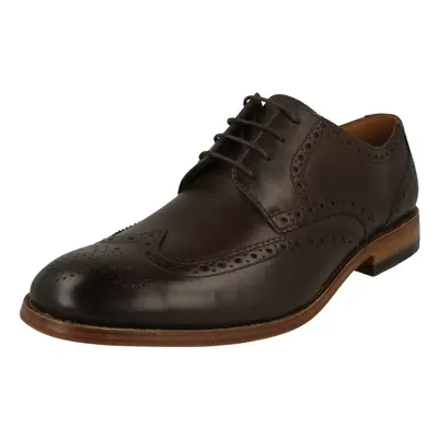 (UK 7, Dark Brown (Brown)) Mens Clarks Formal Brogue Detailed Shoes James Wing - G Fit