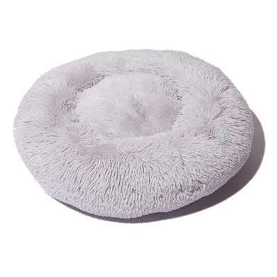 (Light Grey) 80cm Plush Fluffy Soft Pet Bed for Cats & Dogs Calming Bed Pad Soft Mat Home