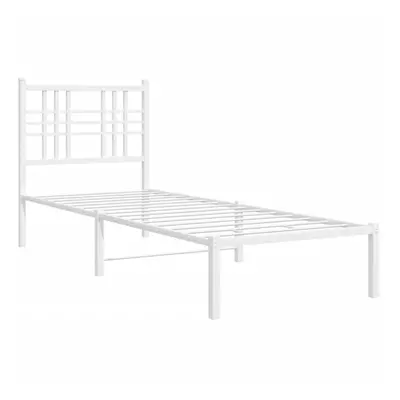 (white, 80x200 cm/with headboard) vidaXL Metal Bed Frame with Headboard Home Bed Base Bedstead B