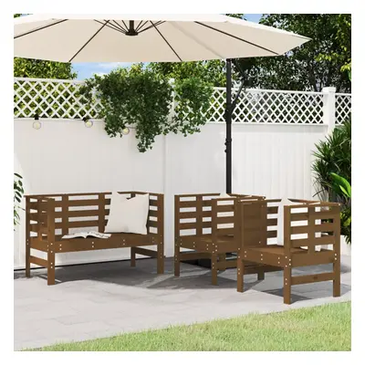 vidaXL Piece Garden Lounge Set Honey Brown Solid Wood Pine