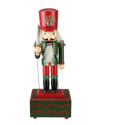 (B) Large Wooden Guard Nutcracker Soldier Toys Music Box Xmas Christmas Gift Decor