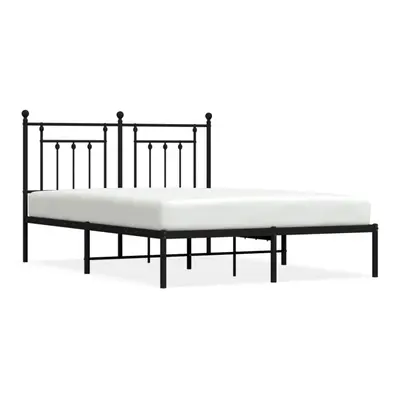 (black, x cm/with headboard) vidaXL Metal Bed Frame Bedroom Bed Base Bedstead Metal Matress Foun