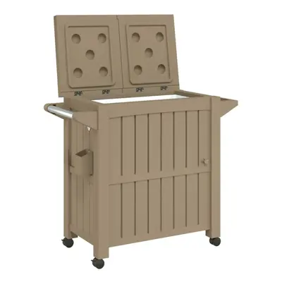 vidaXL 3-in-1 Serving Cart Light Brown Polypropylene