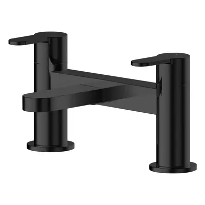 Round Deck Mounted Bath Filler Tap - Matt Black