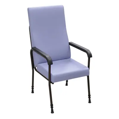 Height Adjustable Ergonomic Lounge Chair - High Backed - Blue Upholstery