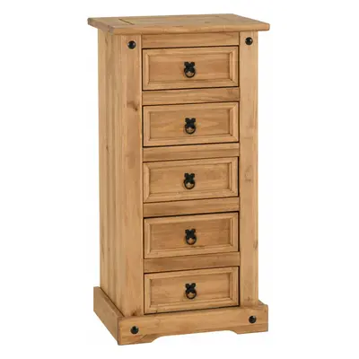 Seconique Corona Pine Tall Drawer Chest - Distressed Waxed Finish