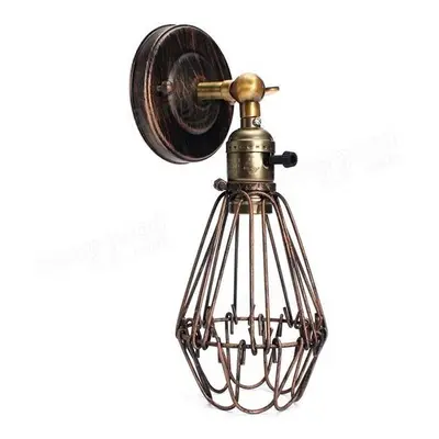 (Red Bronze) Metal Vintage Rustic Sconce Wall Light Edison Lamp Bulb Fixture