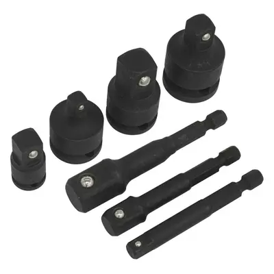 7 PACK - 1/4" Hex Chuck to IMPACT Socket Adapters - Power Drill Square Drive Set