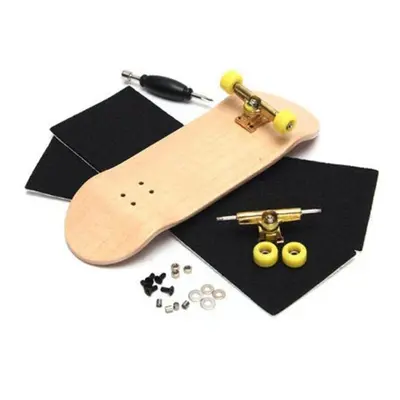 (Wood color) Wooden Multicolor Baseboard Mini Skateboard Set Indoor Toys