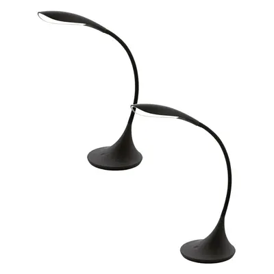 2 PACK Table Lamp Colour Black Sweeping Curve Design Touch To DIm LED 4.5W