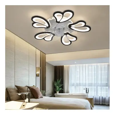 Modern Black Flower Shape LED Ceiling Fan Light