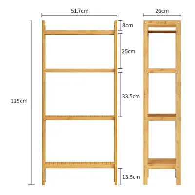 Bamboo Storage Shelf, Adjustable Tier Bathroom Kitchen Shelving