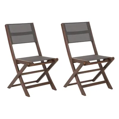 Set of Garden Chairs CESANA Acacia Wood Dark Wood