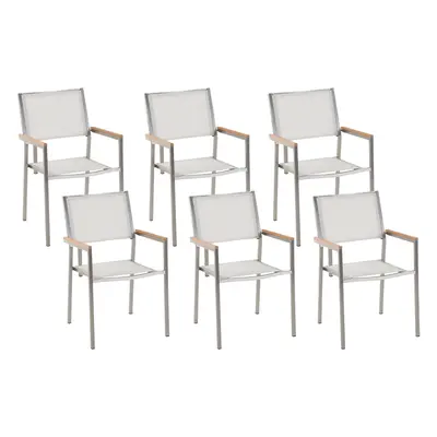 Set of Garden Chairs GROSSETO Stainless Steel White