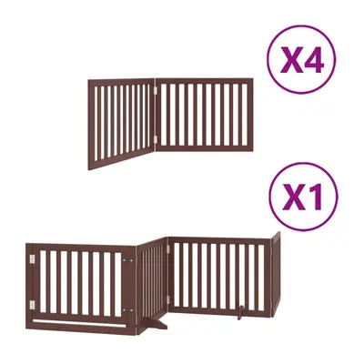 (brown, x x cm/ pcs) vidaXL Dog Gate with Door Foldable Panels Dog Fence Pet Gate Poplar Wood