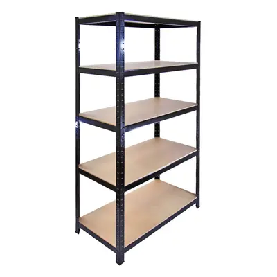 5 x 90cm Black Warehouse Storage Bays / Garage Shed Shelving / Utility Racks