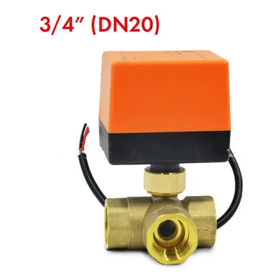 (1/2 Inch) 1/2" 3/4" 1" Motorized Electric Brass Way Ball Valves Female Wire AC 220V Full Port T