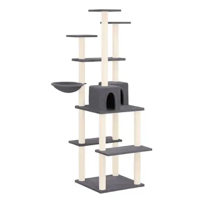 (Dark grey) vidaXL Cat Tree with Sisal Scratching Posts Cat Activity Centre Multi Colours