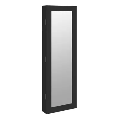 (black) vidaXL Mirror Jewellery Cabinet Jewelry Armoire Mirror Wall Mounted Black