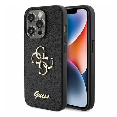 Guess Glitter Script Big 4G Case for iphone Pro 6.1" Black - GUHCP15LHG4SGK