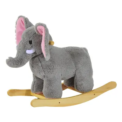 Ride on Elephant Rocker Children Rocking Horse Grey Nursery Rhymes Kids Toy Game