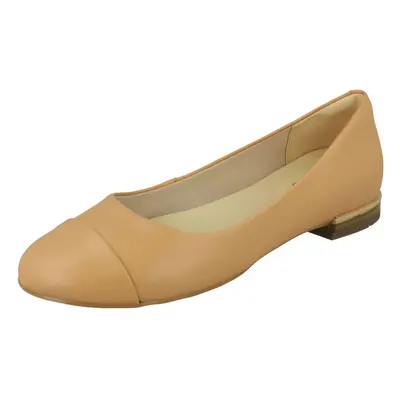 (Tan, UK 8) Ladies Clarks Flat Ballerina Shoes Festival Gold