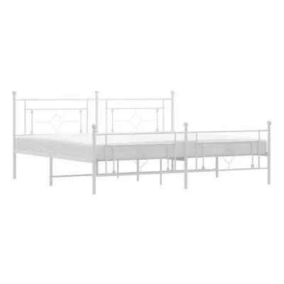 (with headboard & footboard, x cm) vidaXL Metal Bed Frame Home Bedroom Bed Base Mattress Foundat