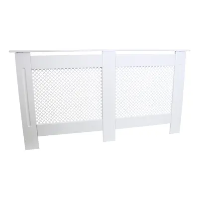 Radiator Cover White MDF Trellised Grill Modern Cabinet Shelf 1515mm