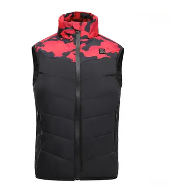 (Red, 140cm) Kid Electric Heated Vest USB Winter Warmer Jacket Outdoor Intelligent Clothing Slee