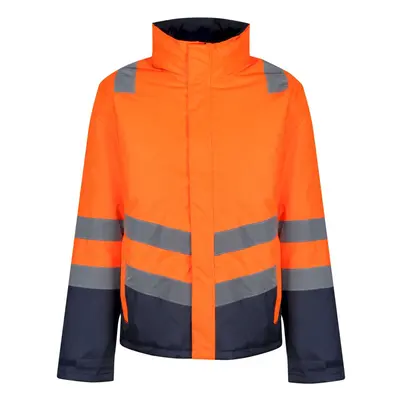 (XL, Orange/Navy) Regatta Mens Hi-Vis Waterproof Jacket