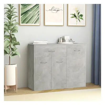 Sideboard Concrete Grey 88x30x70 cm Chipboard