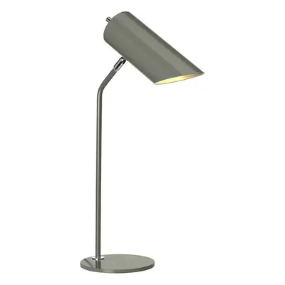 Table Lamp Dark Grey Highly Polished Nickel Finish LED E27 8W Bulb