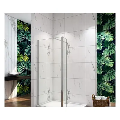 (Shower Screen: 800mm+300mm Flipper Panel;Stone Tray: 1600x900mm) Walk In Wet Room Shower Enclos