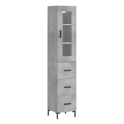 (concrete grey, drawers) vidaXL Highboard Sideboard Tall Storage Cabinet Side Cabinet Engineered