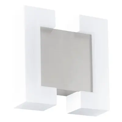 IP44 Outdoor Wall Light Satin Nickel Diffused White 4.8W Built in LED