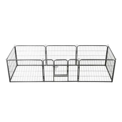 vidaXL Dog Playpen Panels Steel 60x80cm Black Enclosure Run Cage Kennel